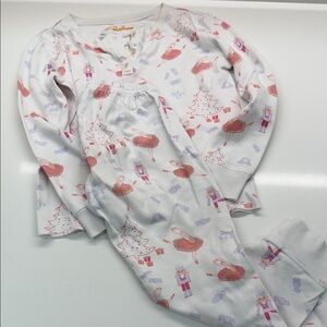 Girls  White and Pink holiday Pajama Set